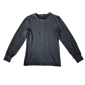 Kit and Ace Social Brushed Tailored Long Sleeve Tee Dark Gray